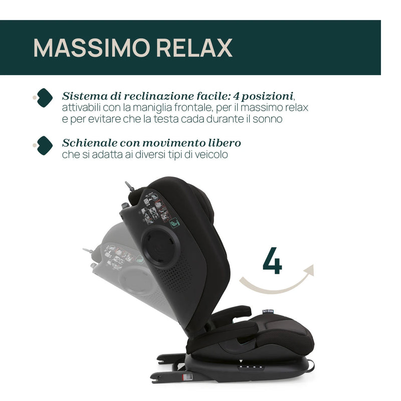 Fold&Go S i-Size Car Seat 100-150 cm - Posh Black