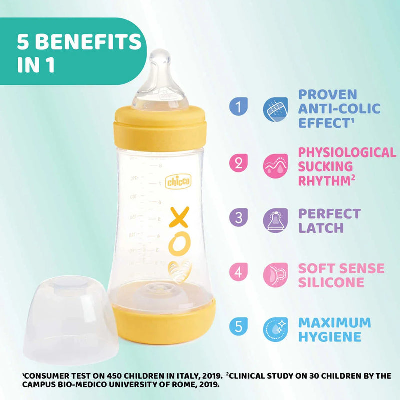 PERFECT 5 Feeding bottle 240ml - MEDIUM flow - Design A
