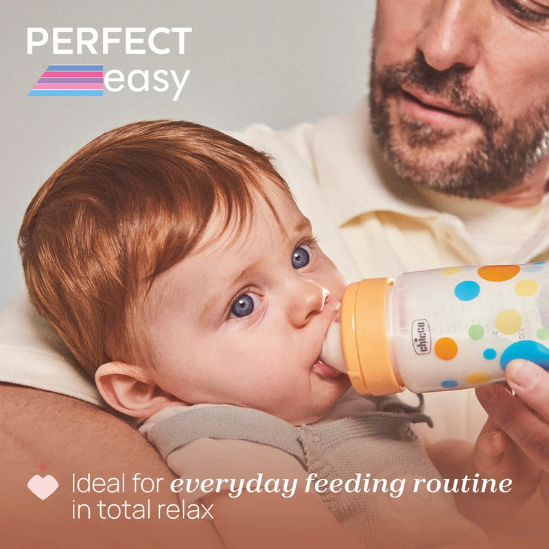 PERFECT EASY Glass Feeding Bottle 240 ml Slow Flow - Design A
