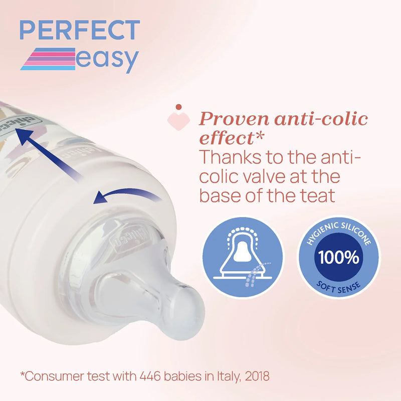 PERFECT EASY Plastic Feeding Bottle 250 ml Medium Flow - Design B